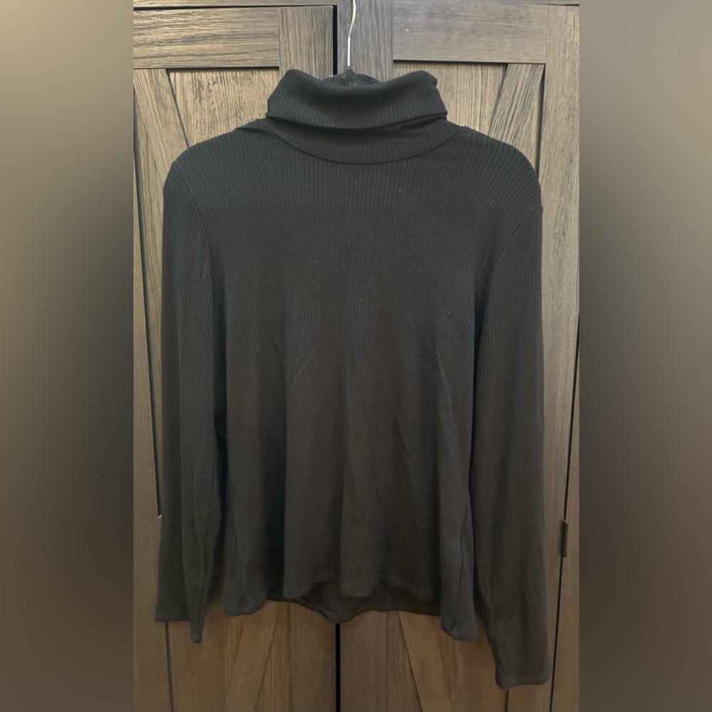 Cyrus Black Ribbed Long Sleeve Turtle Neck Sweater